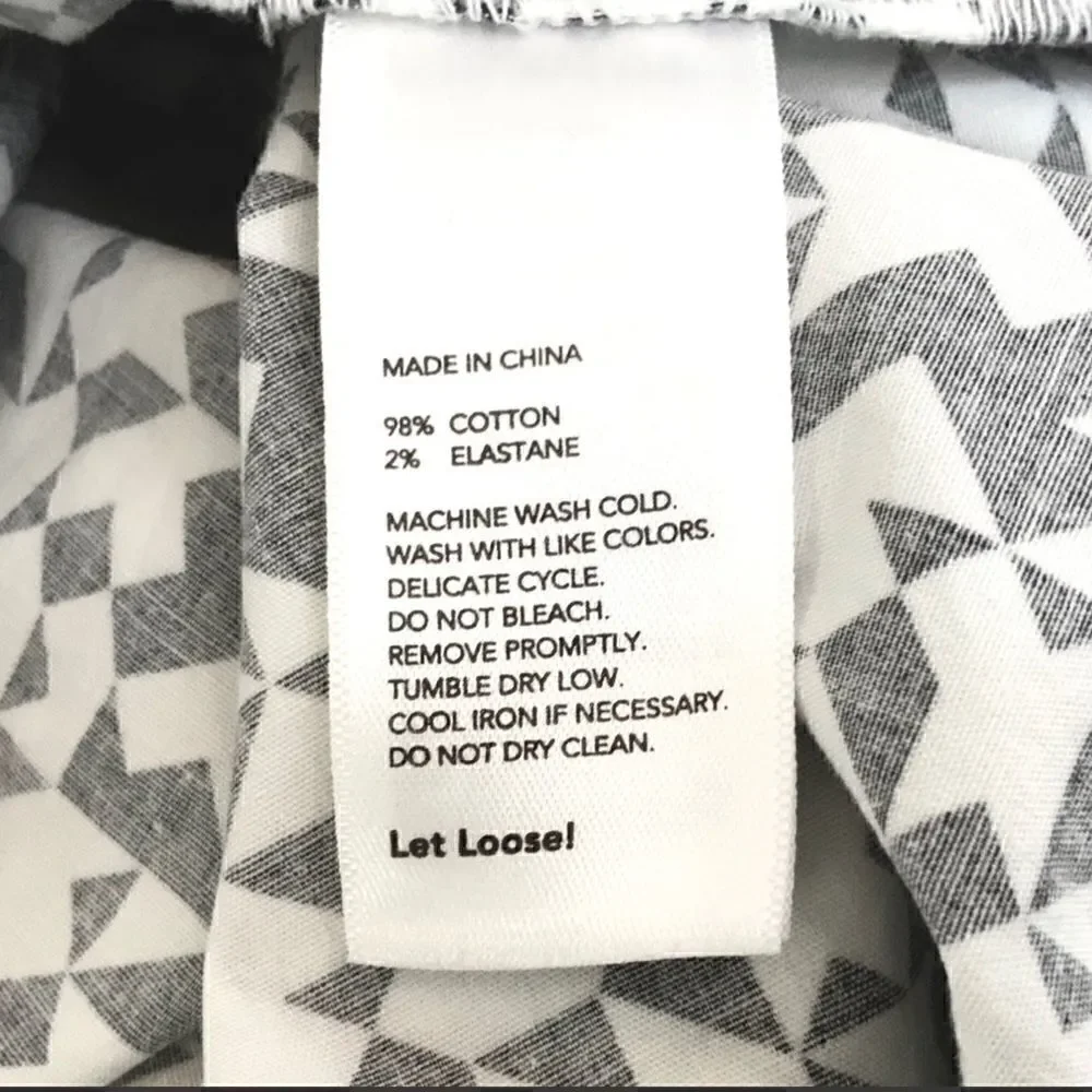 KATE SPADE FOLD OVER TOP IN TINY QUILT PRINT BLACK & WHITE XS COTTON POPLIN